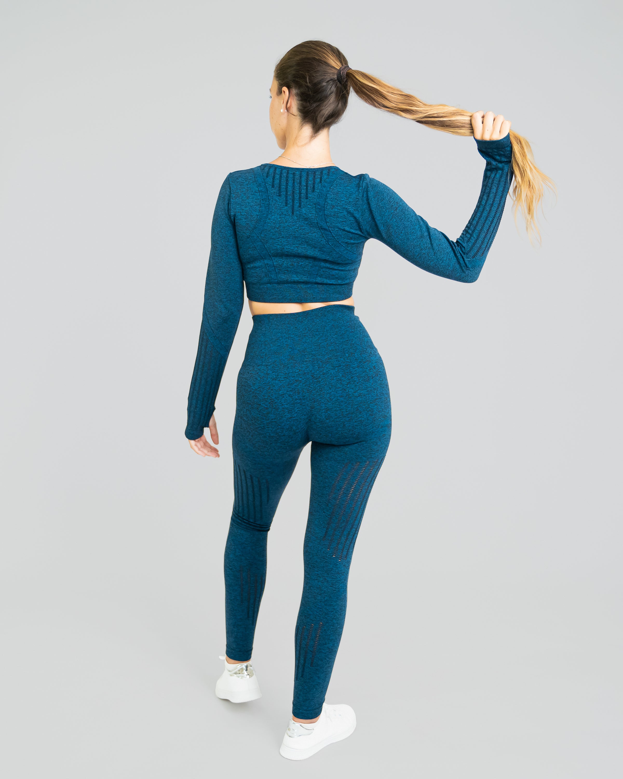 Dynamic Navy Blue Seamless Leggings