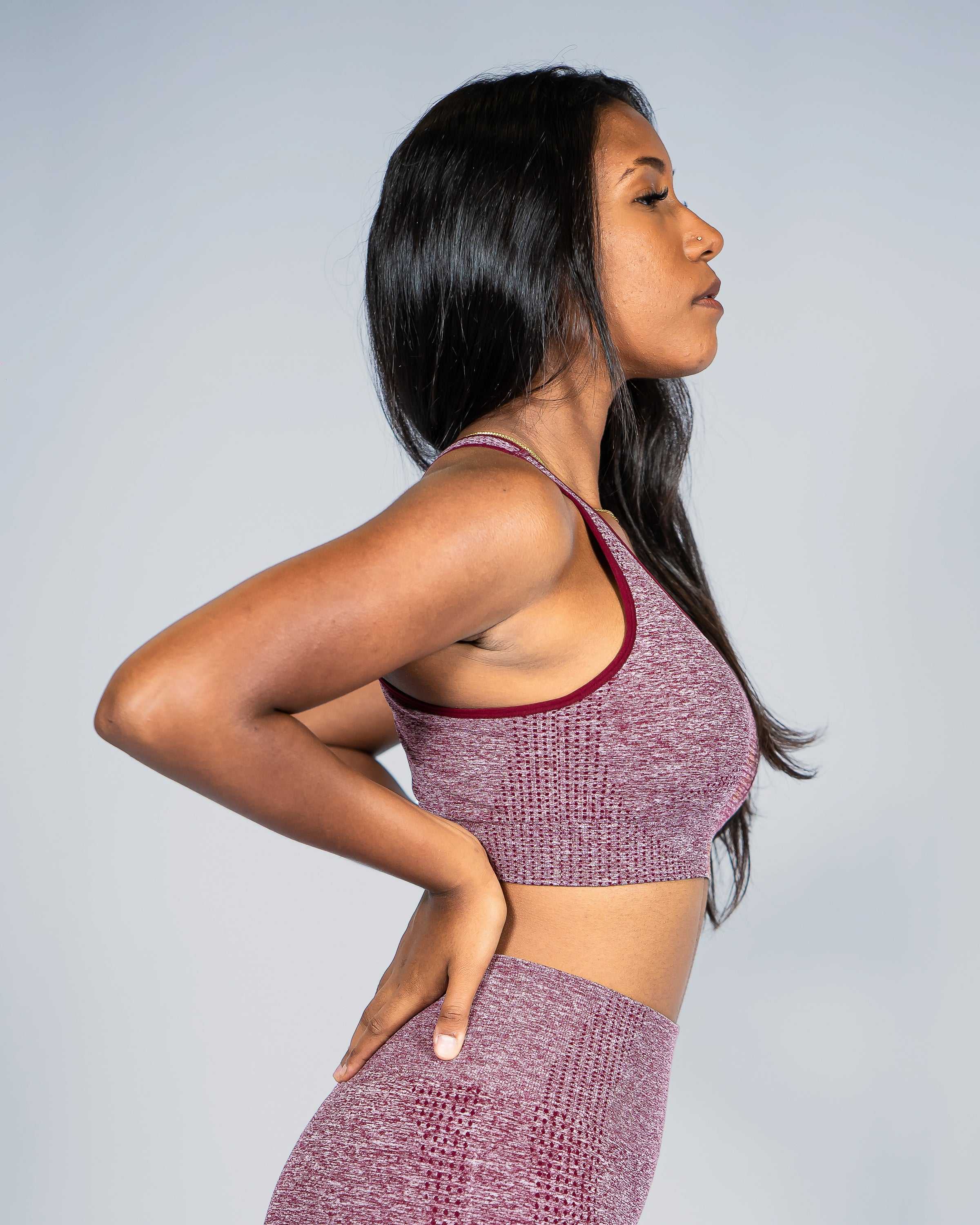 Active Burgundy Seamless Sports Bra
