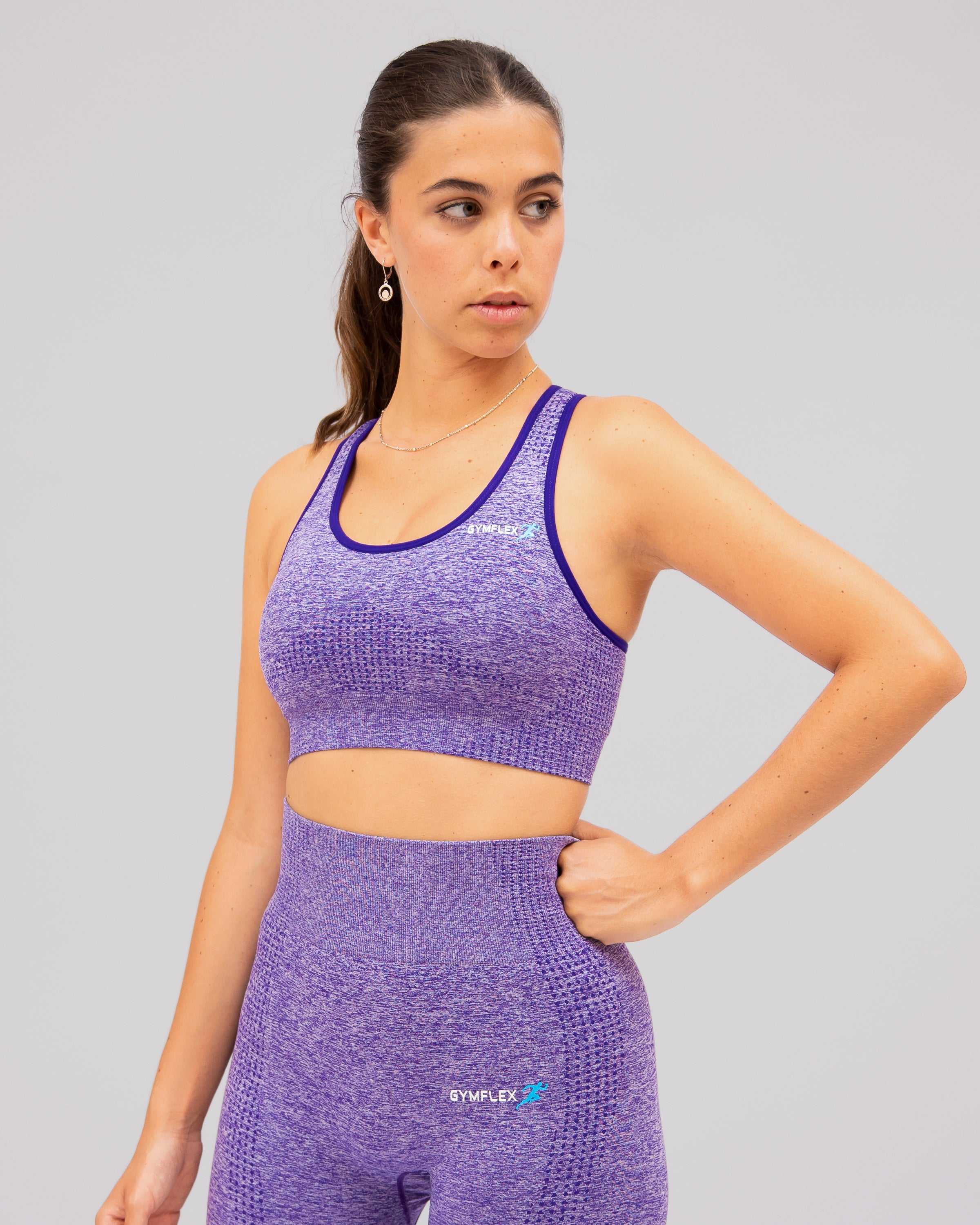 Active Purple Seamless Sports Bra