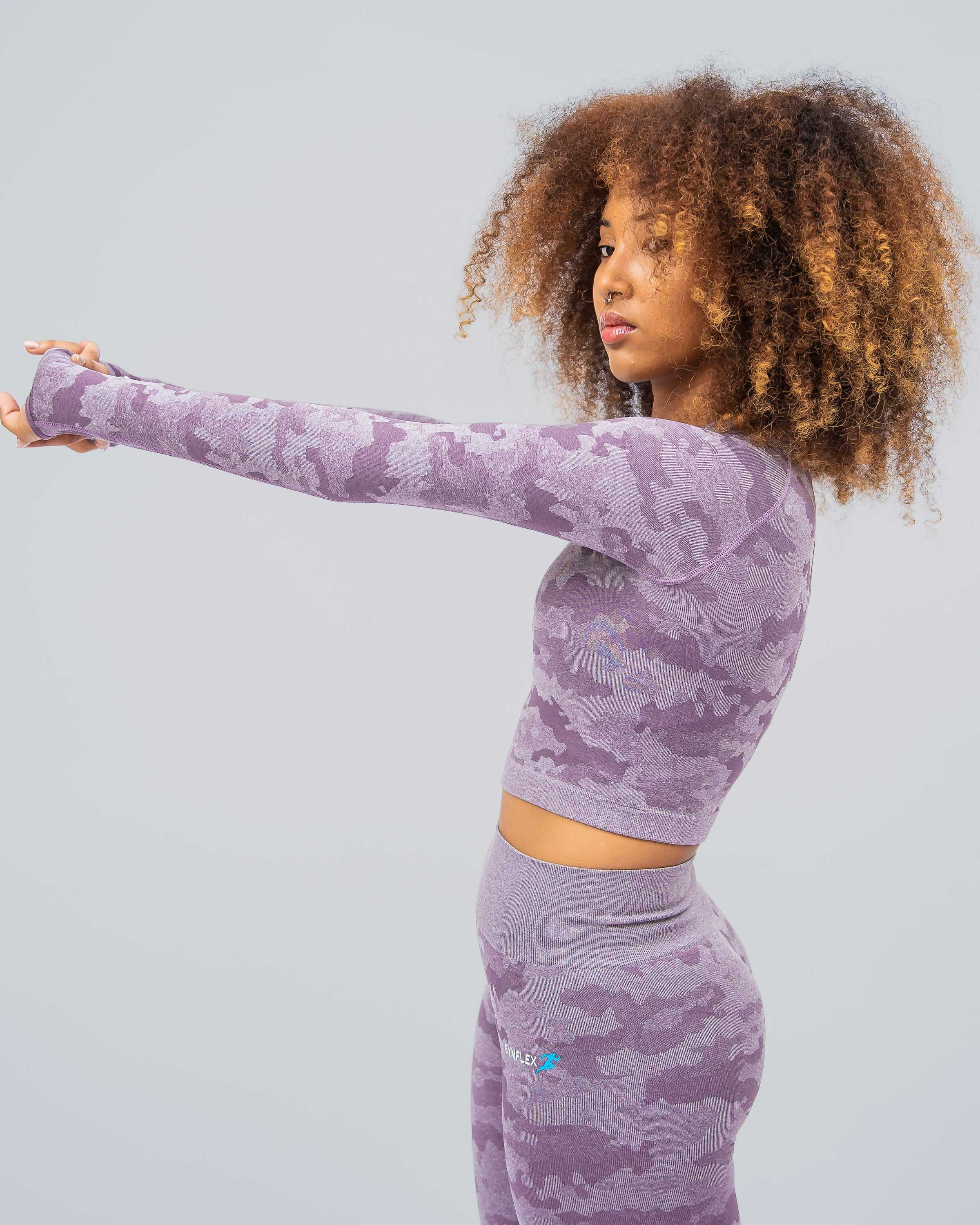 Camo Plum Purple Crop Top