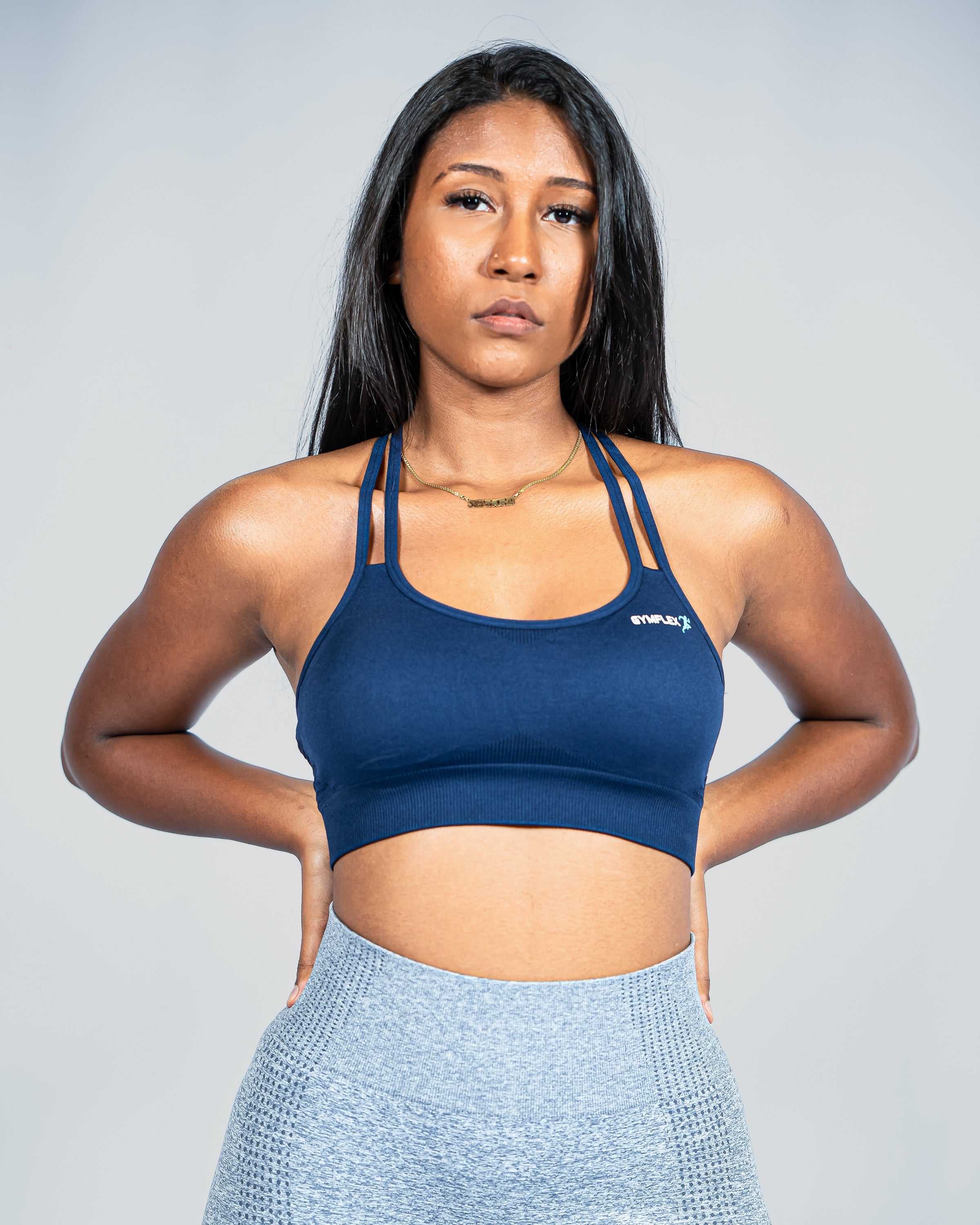 Flex Strappy Navy Blue Sports Bra