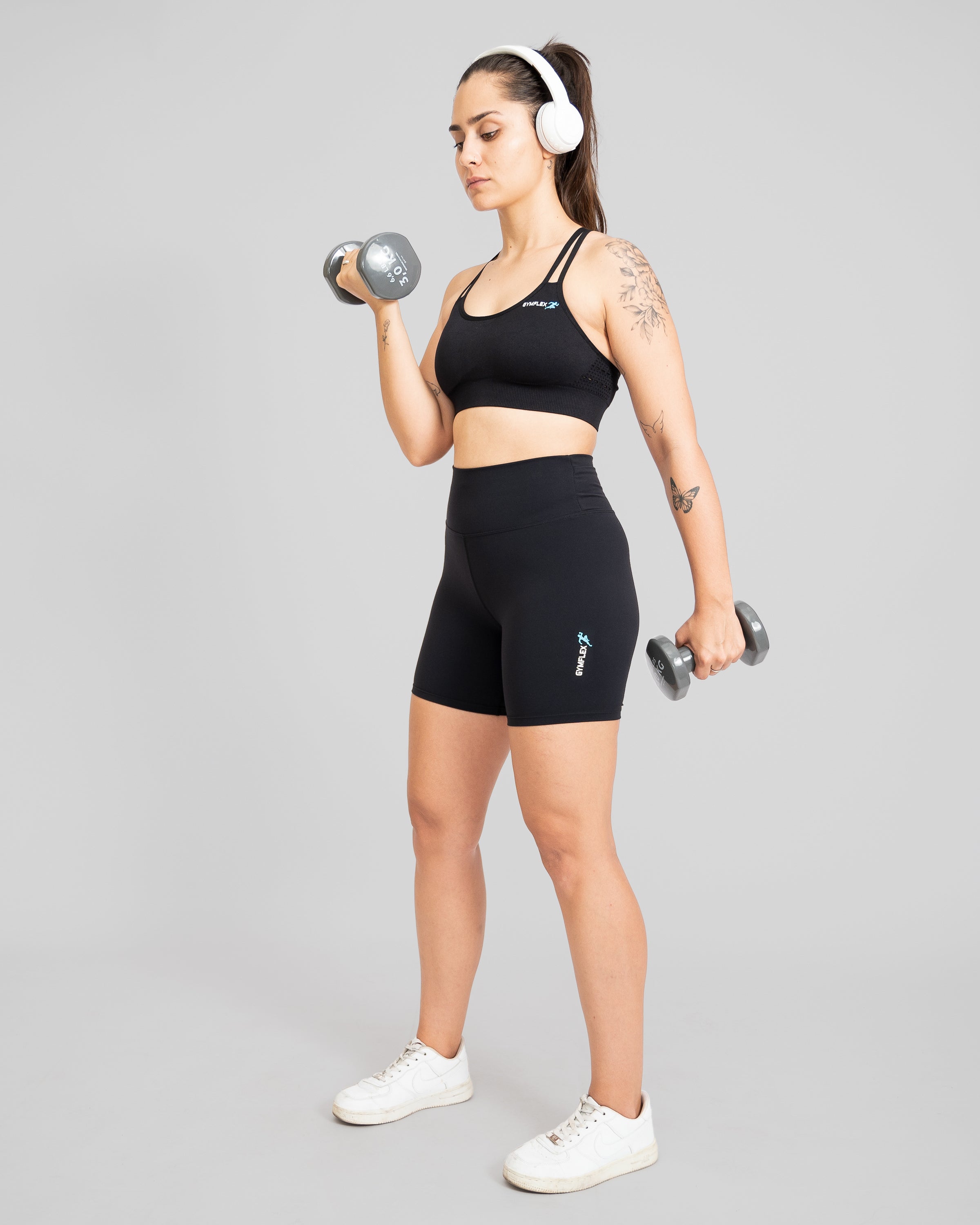 Flex Strappy Black Sports Bra