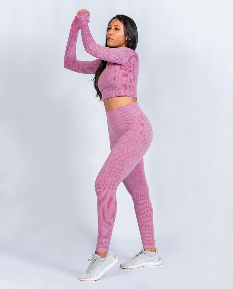 Vision Light Pink Long Sleeve Crop Top