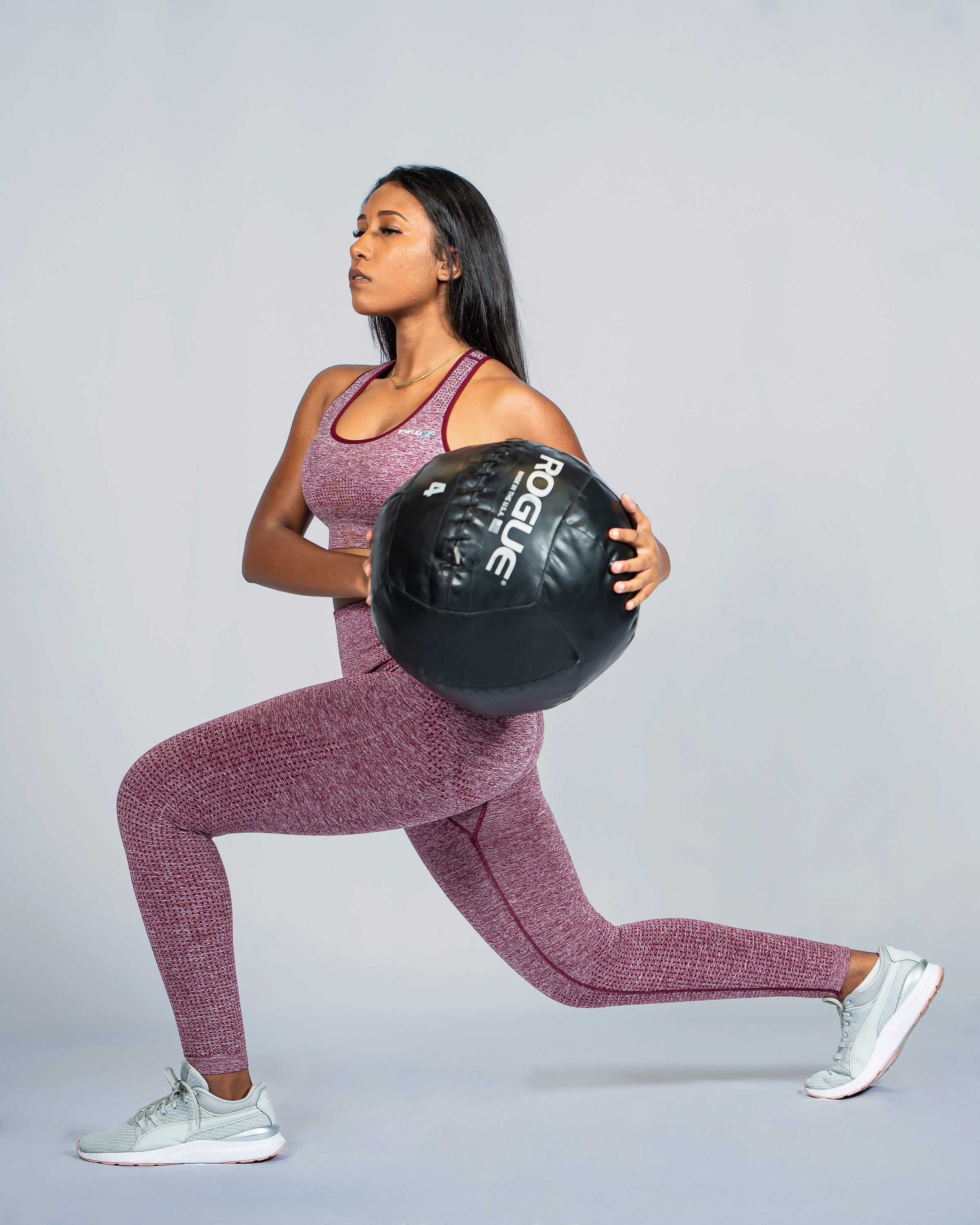 Active Burgundy Seamless Sports Bra