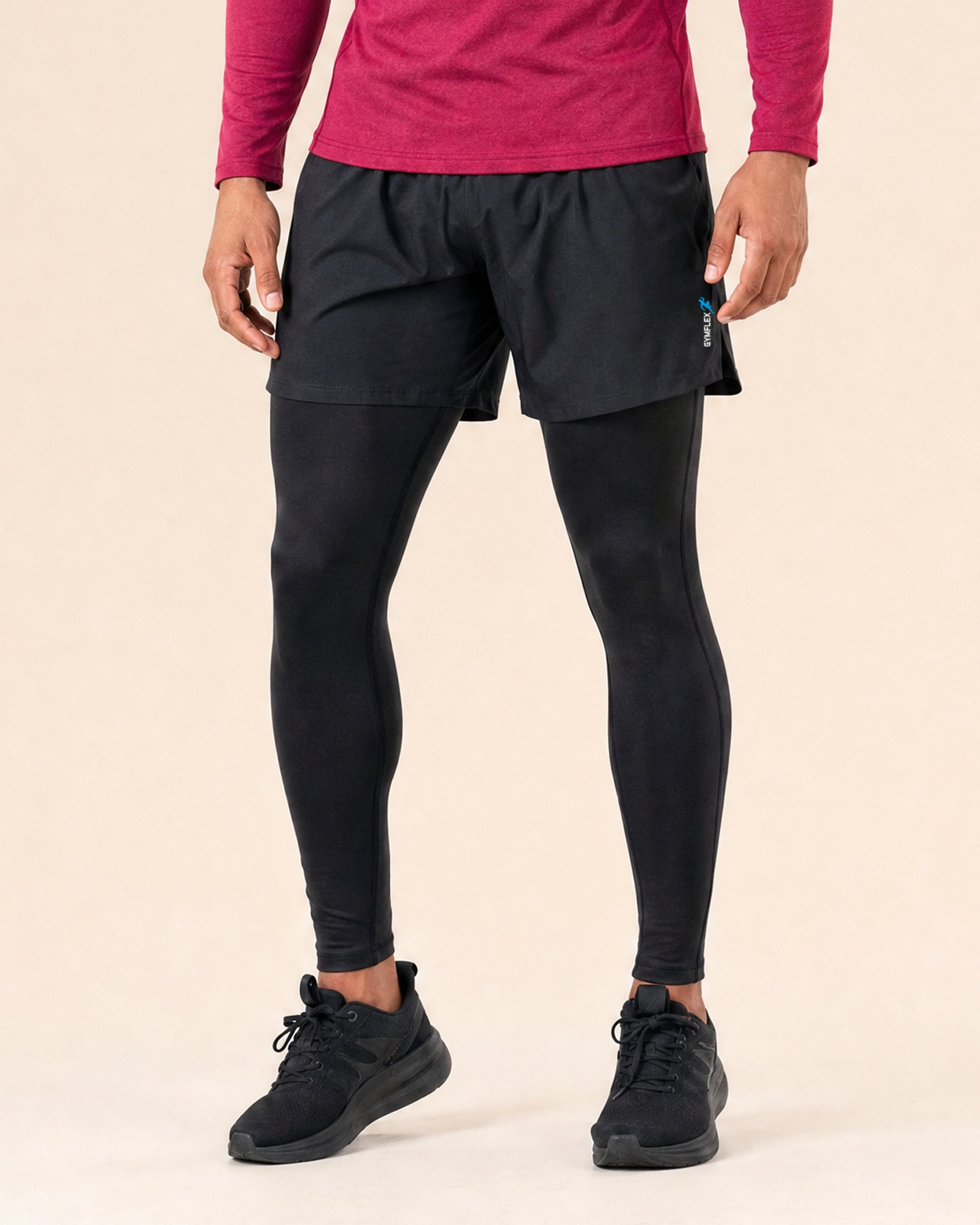Training Shorts 2 in 1 - Black