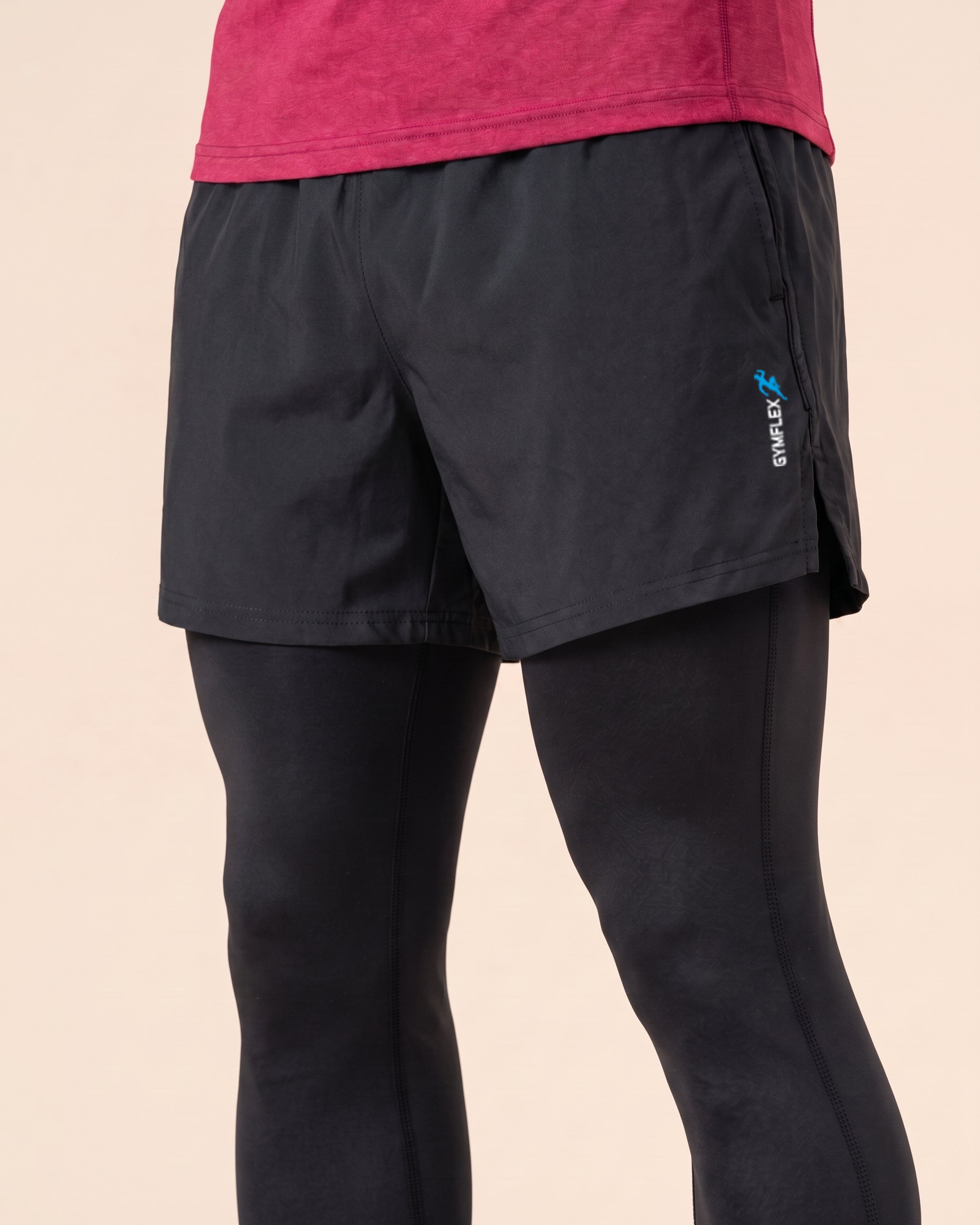 Training Shorts 2 in 1 - Black