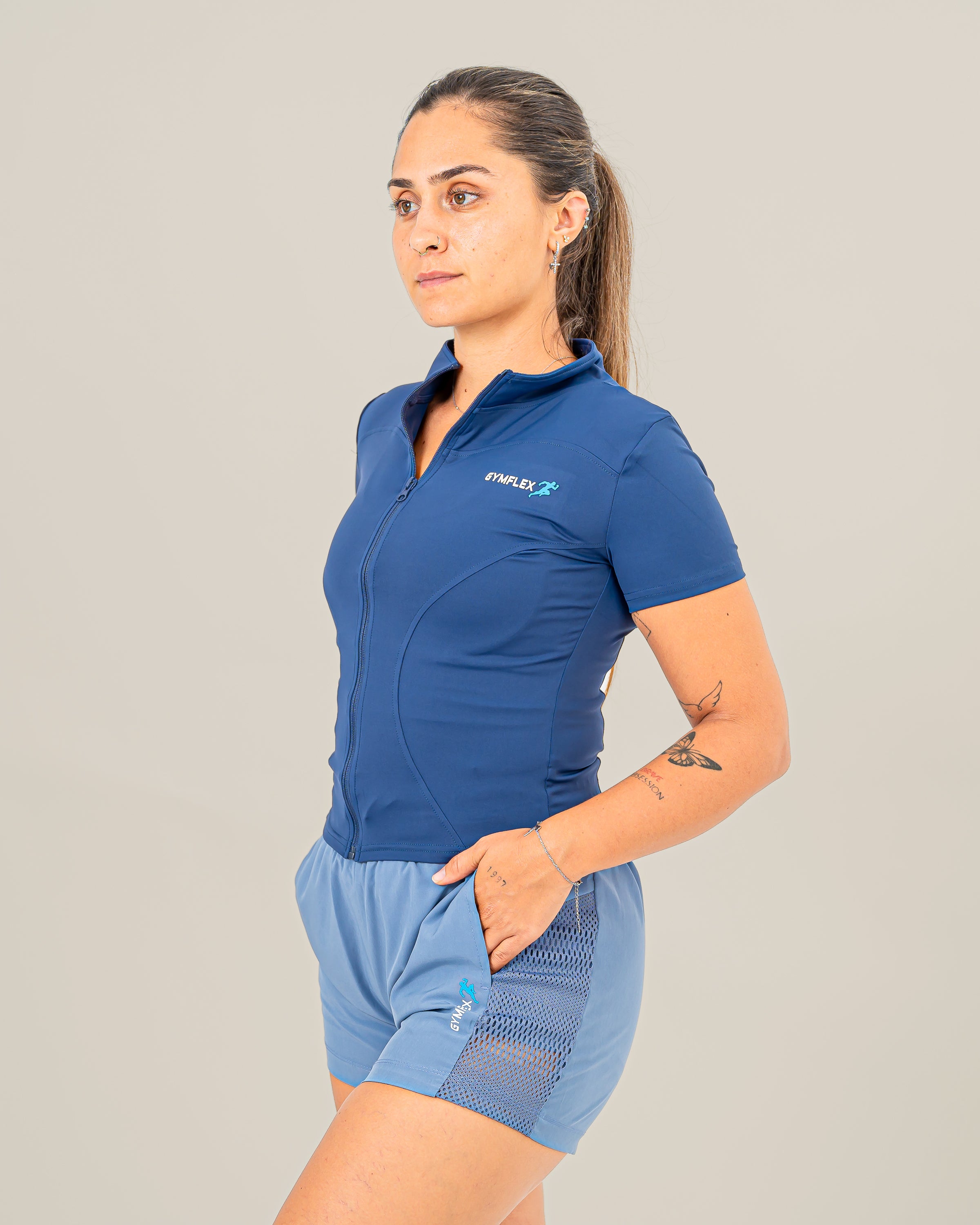 Nova Jacket Navy Blue short sleeve