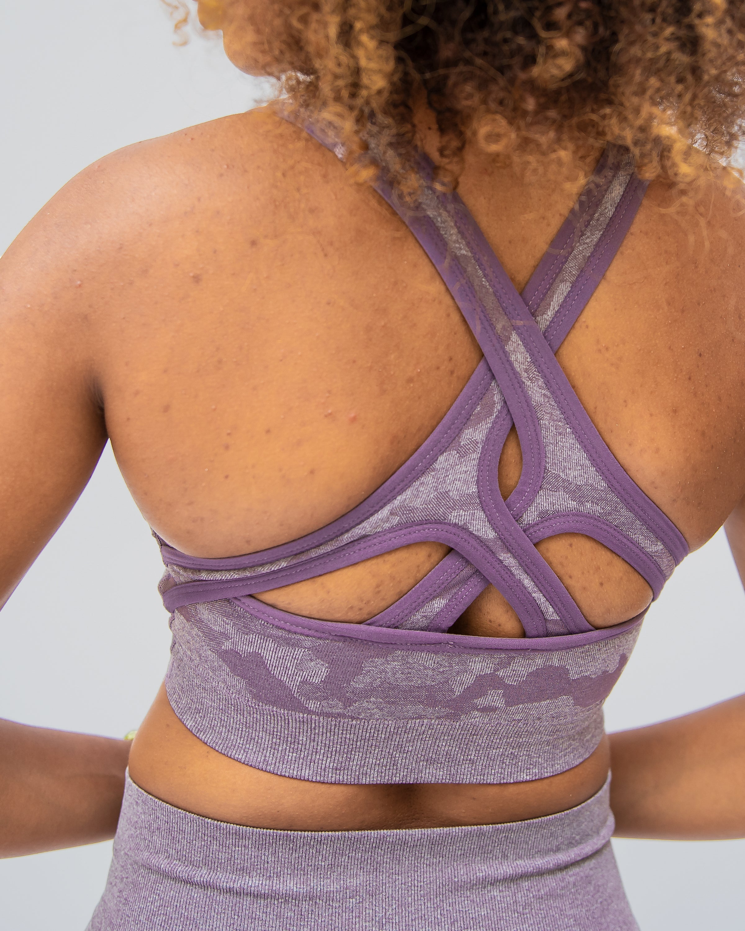 Camo Plum Purple Sports Bra